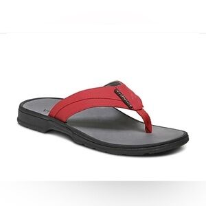 Vionic Men's Wyatt Red Black Thong Sandals Size 7 NEW